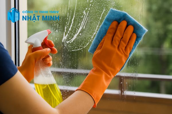 Cách Lau Cửa Kính Sạch Bằng Nước Rửa Chén