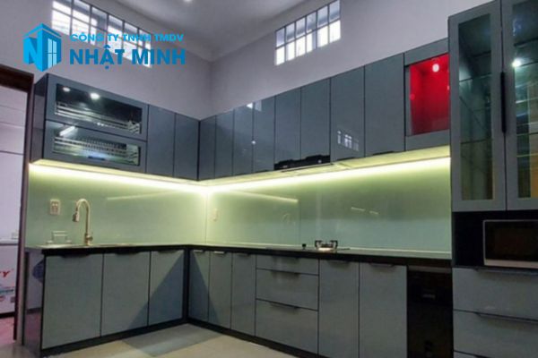 Tủ Bếp Nhôm Kính Cánh Acrylic