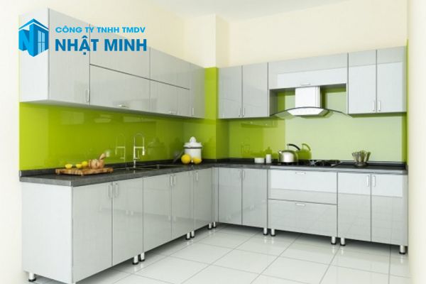 Tủ Bếp Nhôm Kính Sơn Tĩnh Điện